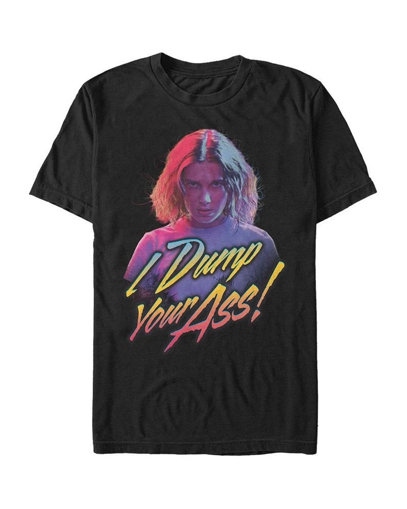 Men's Stranger Things Eleven I Dump You Short Sleeve T-Shirt Black $14.35 T-Shirts