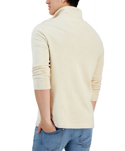 Men's Natural Heather French Rib Quarter-Zip Sweater Gray $13.61 Sweaters