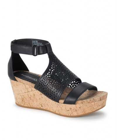 Women's Raisie Wedge Sandal Black $38.27 Shoes