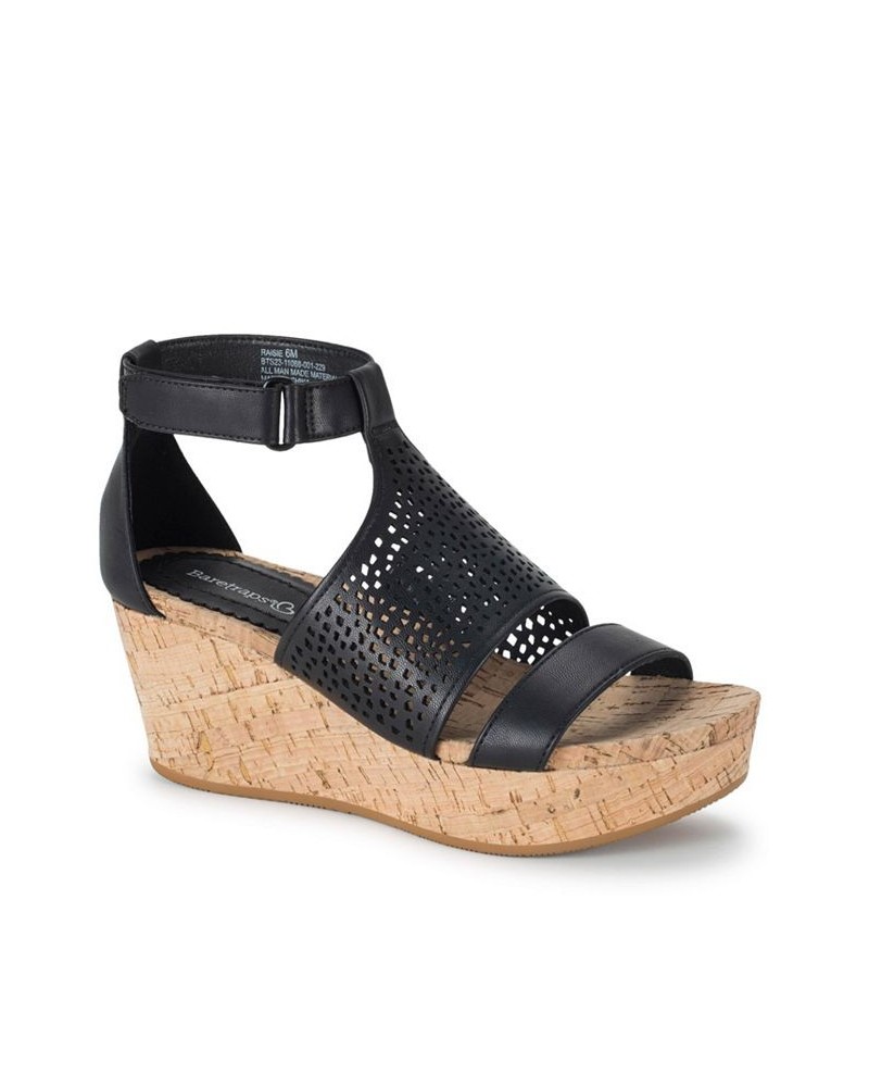 Women's Raisie Wedge Sandal Black $38.27 Shoes