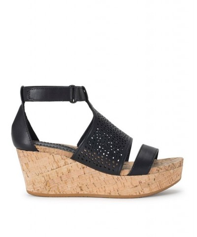 Women's Raisie Wedge Sandal Black $38.27 Shoes