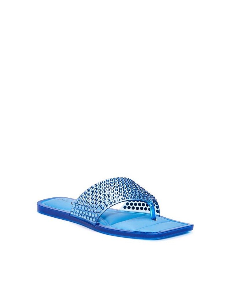 Women's The Geli Slide Thong Sandals Blue $44.50 Shoes