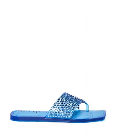 Women's The Geli Slide Thong Sandals Blue $44.50 Shoes