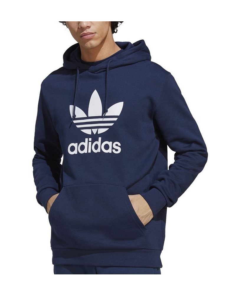 Men's Adicolor Classics Trefoil Classic-Fit Logo-Print French Terry Hoodie Blue $35.25 Sweatshirt