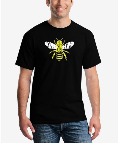 Men's Bee Kind Word Art Short Sleeve T-shirt Black $17.50 T-Shirts