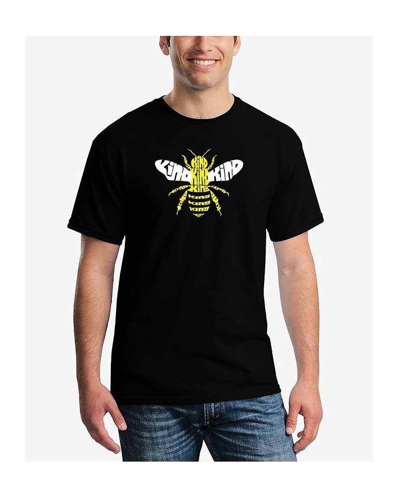 Men's Bee Kind Word Art Short Sleeve T-shirt Black $17.50 T-Shirts