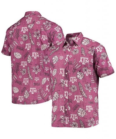 Men's Maroon Texas A M Aggies Vintage-Like Floral Button-Up Shirt $36.75 Shirts