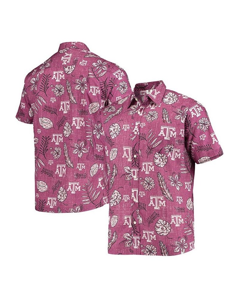 Men's Maroon Texas A M Aggies Vintage-Like Floral Button-Up Shirt $36.75 Shirts