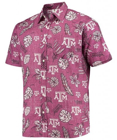 Men's Maroon Texas A M Aggies Vintage-Like Floral Button-Up Shirt $36.75 Shirts