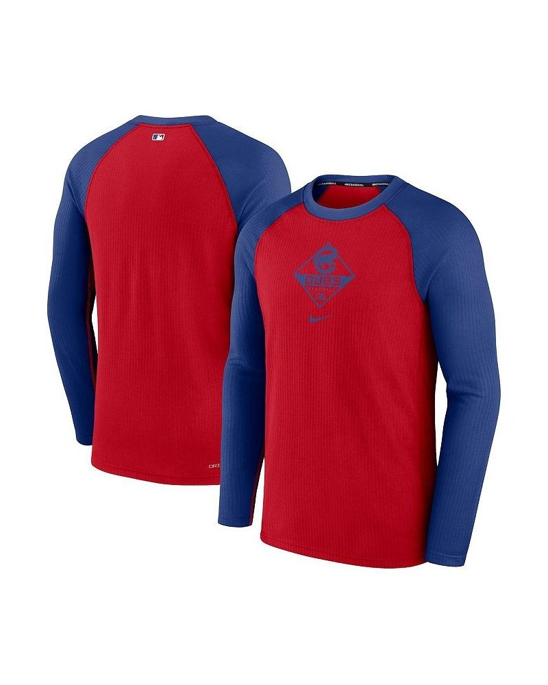 Men's Red, Royal Chicago Cubs Game Authentic Collection Performance Raglan Long Sleeve T-shirt $31.85 T-Shirts