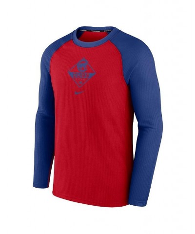 Men's Red, Royal Chicago Cubs Game Authentic Collection Performance Raglan Long Sleeve T-shirt $31.85 T-Shirts