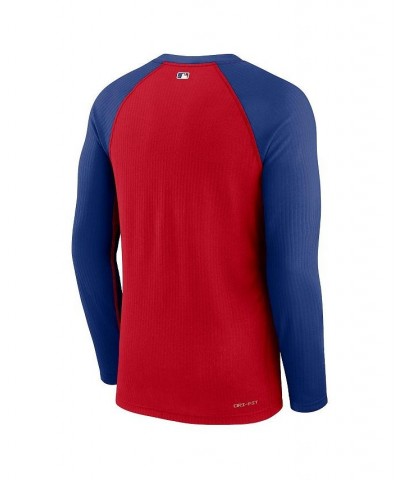 Men's Red, Royal Chicago Cubs Game Authentic Collection Performance Raglan Long Sleeve T-shirt $31.85 T-Shirts