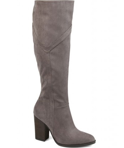 Women's Kyllie Extra Wide Calf Boots Gray $47.60 Shoes