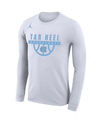 Men's Brand White North Carolina Tar Heels Basketball Drop Legend Long Sleeve Performance T-shirt $24.75 T-Shirts