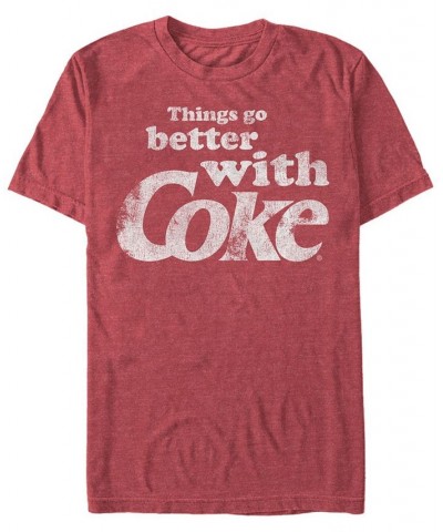 Men's Better With Coke Short Sleeve T- shirt Red $14.35 T-Shirts