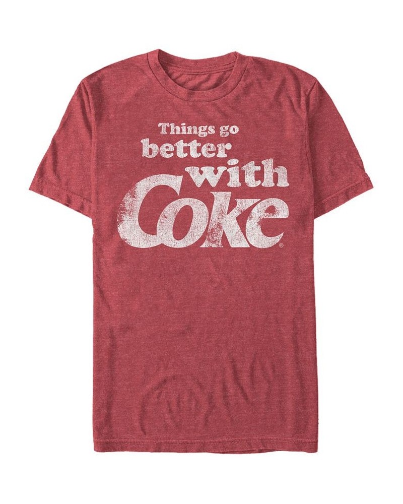 Men's Better With Coke Short Sleeve T- shirt Red $14.35 T-Shirts