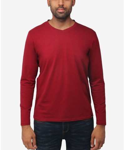 Men's Soft Stretch V-Neck Long Sleeve T-shirt PD15 $21.56 T-Shirts