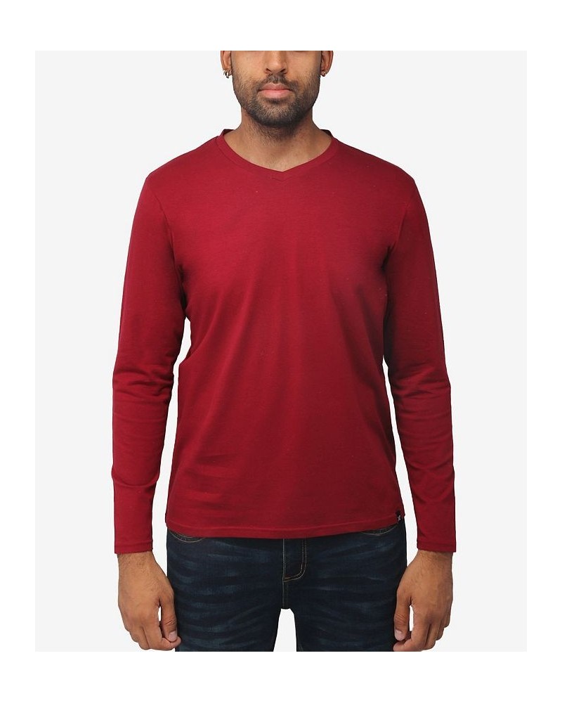 Men's Soft Stretch V-Neck Long Sleeve T-shirt PD15 $21.56 T-Shirts