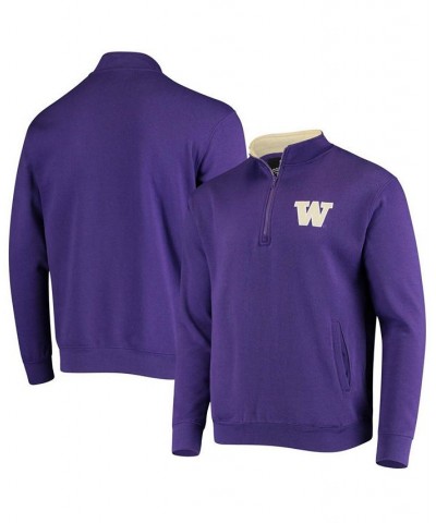 Men's Purple Washington Huskies Tortugas Logo Quarter-Zip Jacket $31.19 Sweatshirt