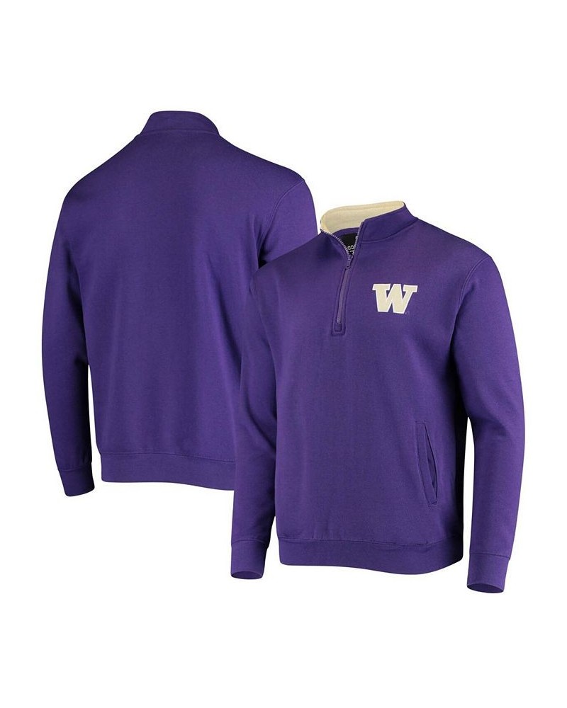 Men's Purple Washington Huskies Tortugas Logo Quarter-Zip Jacket $31.19 Sweatshirt