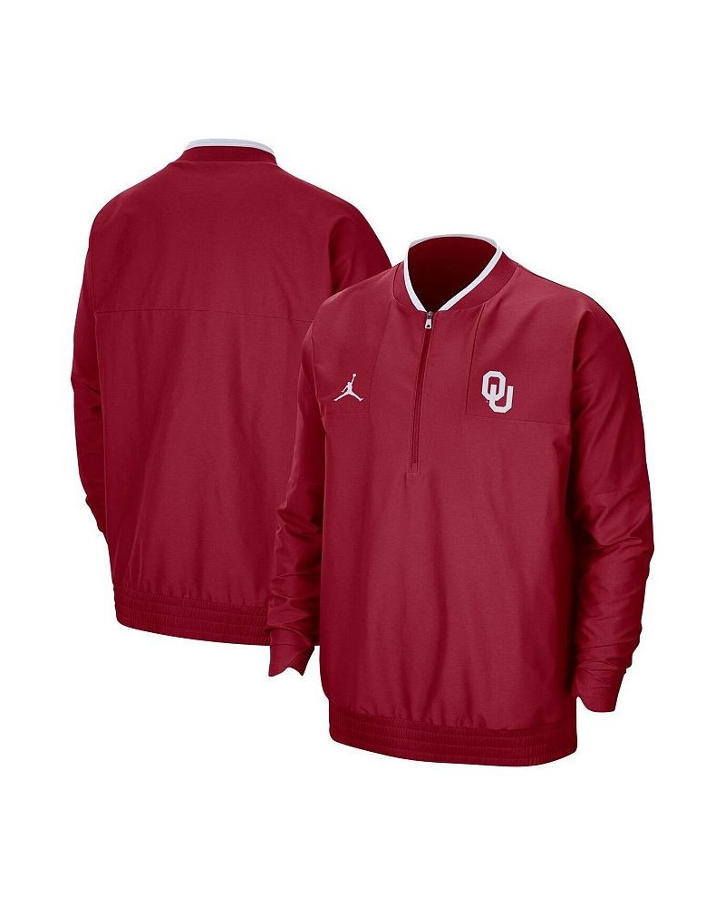 Men's Brand Crimson Oklahoma Sooners 2021 Coach Half-Zip Jacket $40.03 Jackets