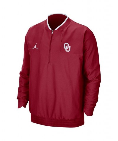 Men's Brand Crimson Oklahoma Sooners 2021 Coach Half-Zip Jacket $40.03 Jackets