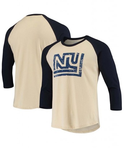 Men's Cream, Navy New York Giants Gridiron Classics Raglan 3/4 Sleeve T-shirt $31.79 T-Shirts