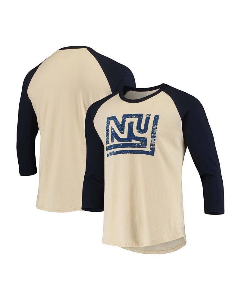 Men's Cream, Navy New York Giants Gridiron Classics Raglan 3/4 Sleeve T-shirt $31.79 T-Shirts