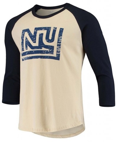 Men's Cream, Navy New York Giants Gridiron Classics Raglan 3/4 Sleeve T-shirt $31.79 T-Shirts