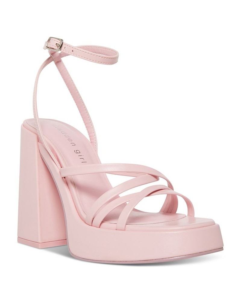 Aces Strappy Platform Dress Sandals Pink $33.18 Shoes