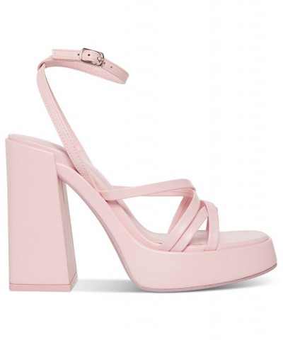 Aces Strappy Platform Dress Sandals Pink $33.18 Shoes