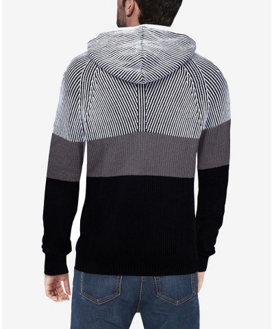 Men's Color Blocked Hooded Sweater Gray $25.20 Sweaters