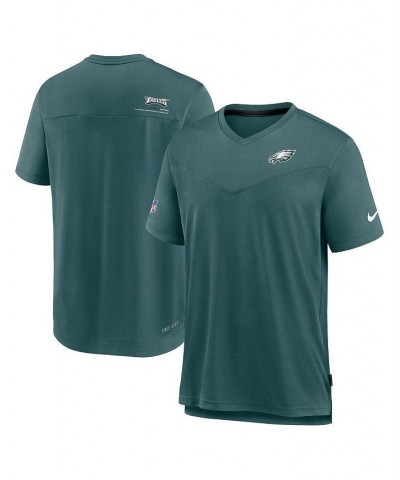 Men's Heather Aqua Philadelphia Eagles 2022 Sideline Coach Chevron Lock Up Performance V-Neck T-shirt $29.25 T-Shirts