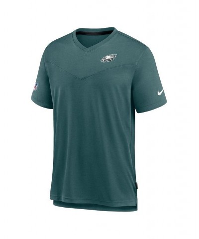 Men's Heather Aqua Philadelphia Eagles 2022 Sideline Coach Chevron Lock Up Performance V-Neck T-shirt $29.25 T-Shirts