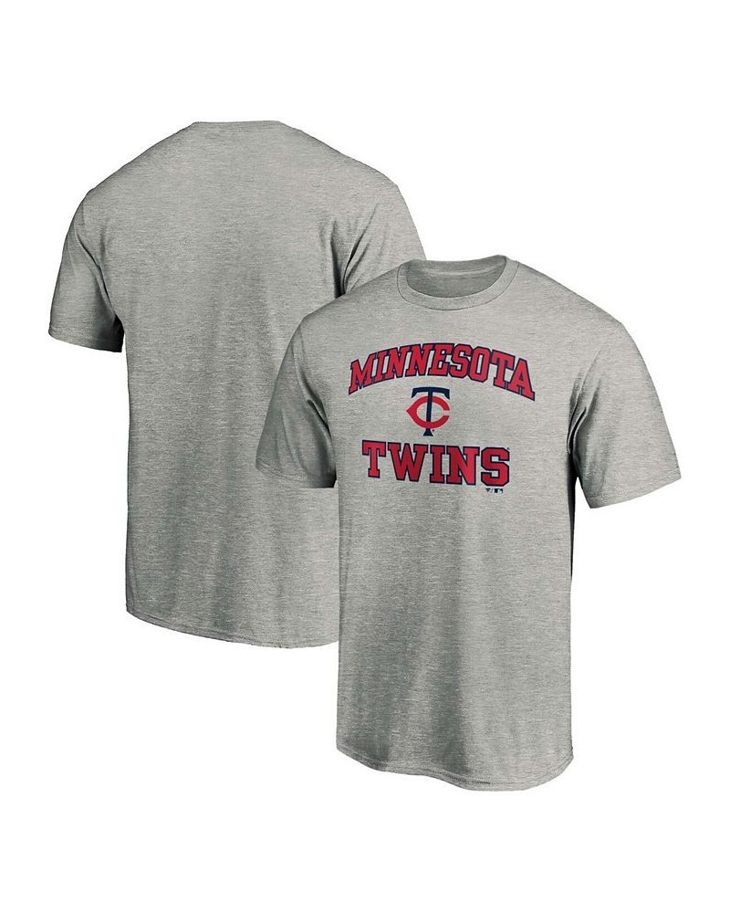 Men's Heathered Gray Minnesota Twins Heart Soul T-shirt $18.40 T-Shirts