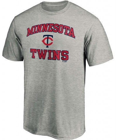 Men's Heathered Gray Minnesota Twins Heart Soul T-shirt $18.40 T-Shirts