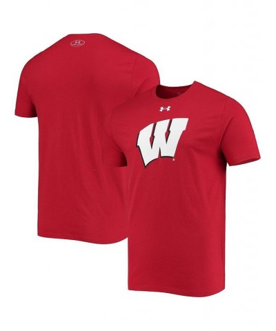 Men's Red Wisconsin Badgers School Logo Performance Cotton T-shirt $23.84 T-Shirts