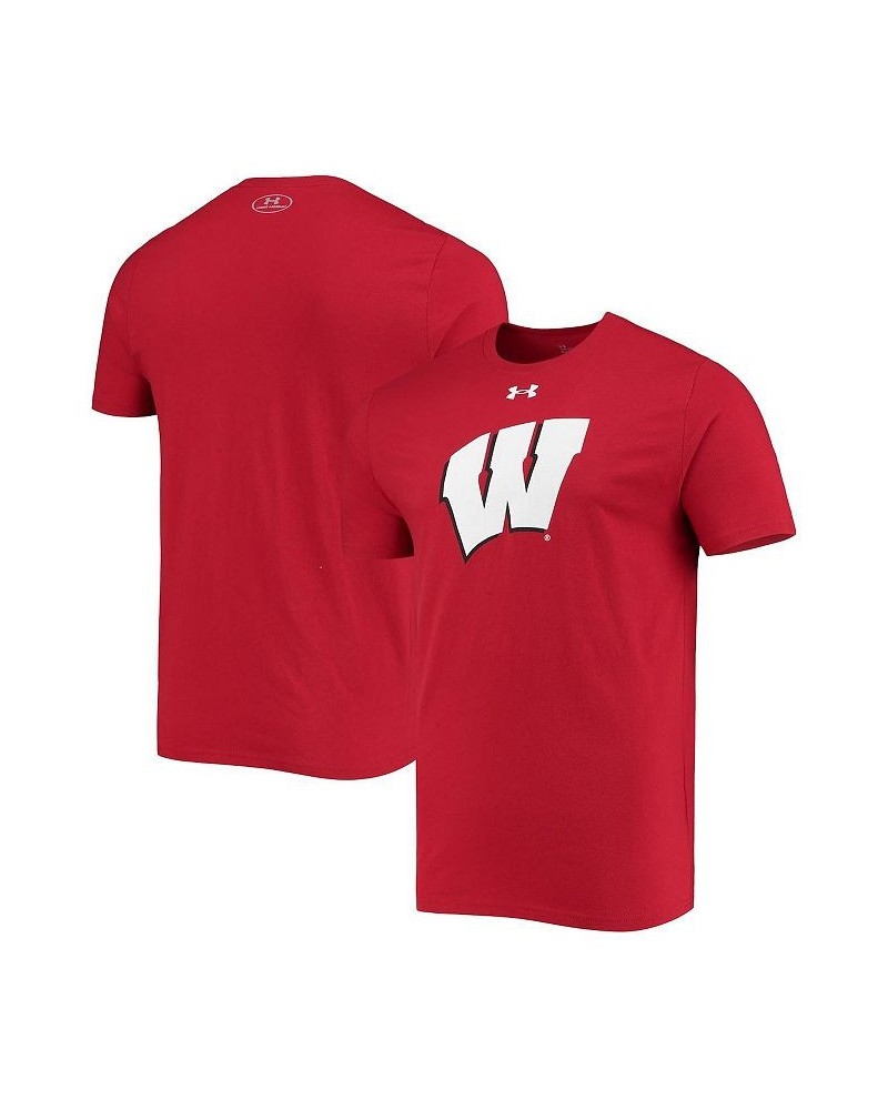 Men's Red Wisconsin Badgers School Logo Performance Cotton T-shirt $23.84 T-Shirts