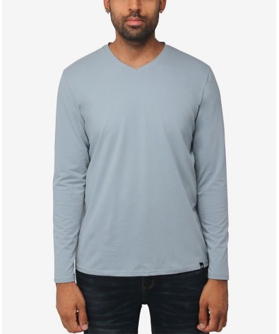 Men's Soft Stretch V-Neck Long Sleeve T-shirt PD13 $21.56 T-Shirts