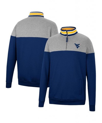 Men's Navy, Heather Gray West Virginia Mountaineers Be the Ball Quarter-Zip Top $35.69 Sweatshirt