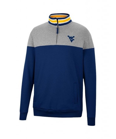 Men's Navy, Heather Gray West Virginia Mountaineers Be the Ball Quarter-Zip Top $35.69 Sweatshirt