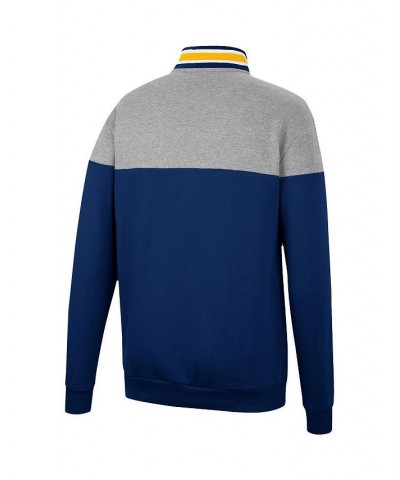 Men's Navy, Heather Gray West Virginia Mountaineers Be the Ball Quarter-Zip Top $35.69 Sweatshirt