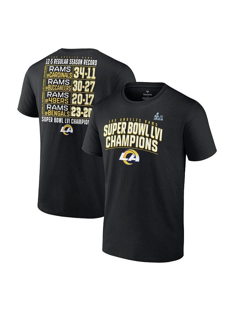 Men's Branded Black Los Angeles Rams Super Bowl LVI Champions Big and Tall Schedule T-shirt $18.04 T-Shirts