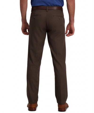 Men's Cool 18 Pro Straight-Fit 4-Way Stretch Moisture-Wicking Non-Iron Dress Pants Brown $22.55 Pants