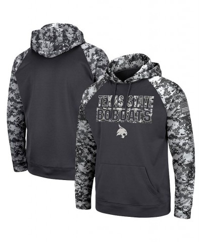 Men's Charcoal Texas State Bobcats OHT Military-Inspired Appreciation Digital Camo Pullover Hoodie $24.94 Sweatshirt