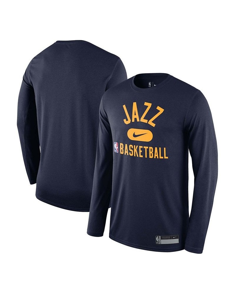 Men's Navy Utah Jazz 2021, 22 On-Court Practice Legend Performance Long Sleeve T-shirt $17.20 T-Shirts