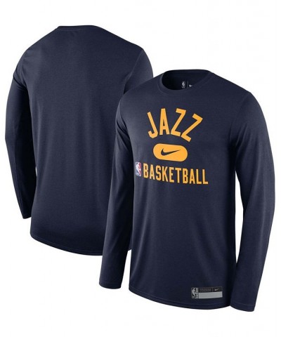 Men's Navy Utah Jazz 2021, 22 On-Court Practice Legend Performance Long Sleeve T-shirt $17.20 T-Shirts