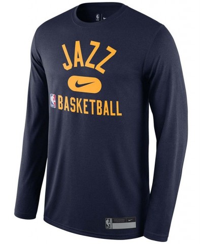 Men's Navy Utah Jazz 2021, 22 On-Court Practice Legend Performance Long Sleeve T-shirt $17.20 T-Shirts