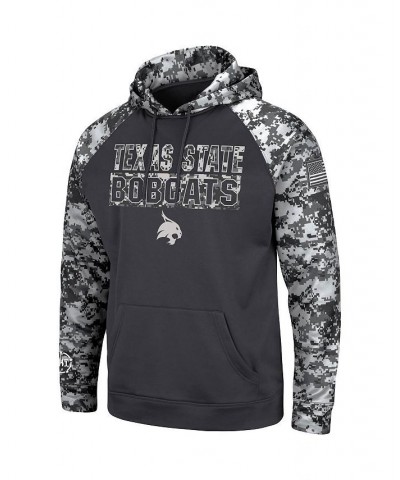 Men's Charcoal Texas State Bobcats OHT Military-Inspired Appreciation Digital Camo Pullover Hoodie $24.94 Sweatshirt