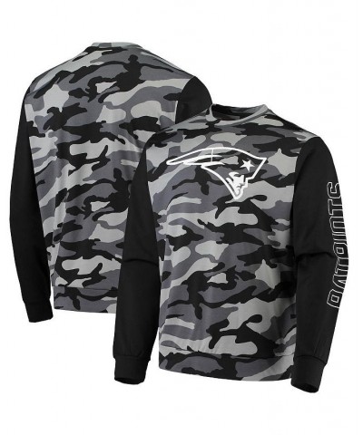 Men's Black New England Patriots Camo Long Sleeve T-shirt $27.45 T-Shirts